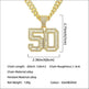 Mens Fashion Full Diamond Number 50 Pendant Necklace - EX-STOCK Canada