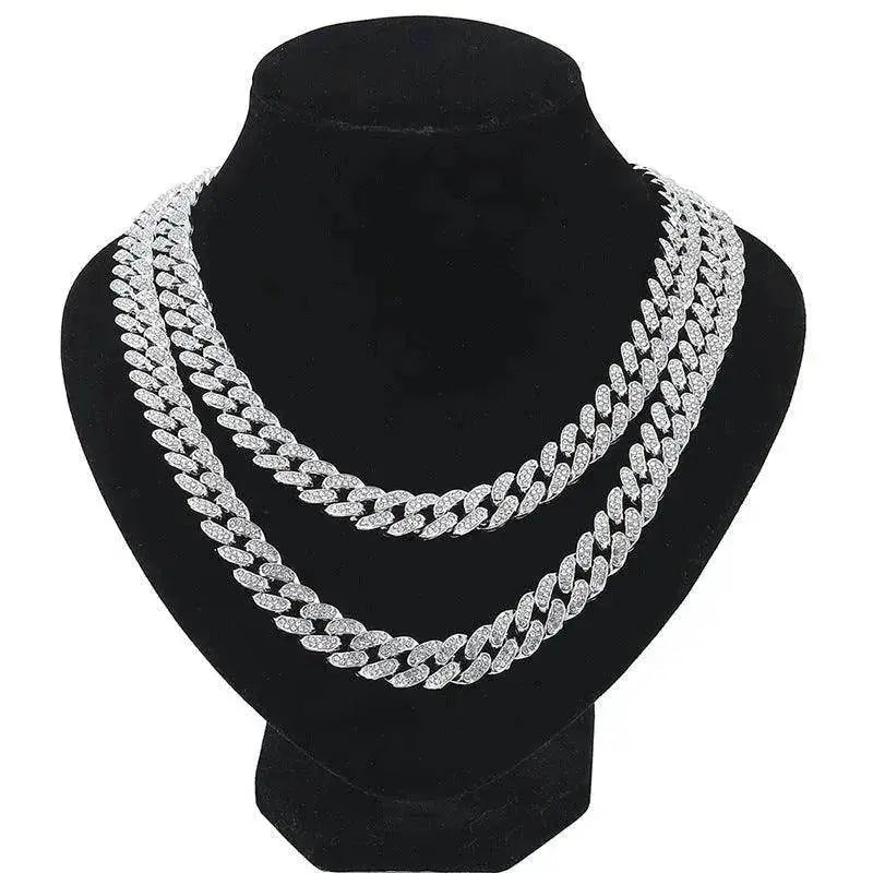 Mens Fashion Simple Full Diamond Cuba Necklace - EX-STOCK Canada