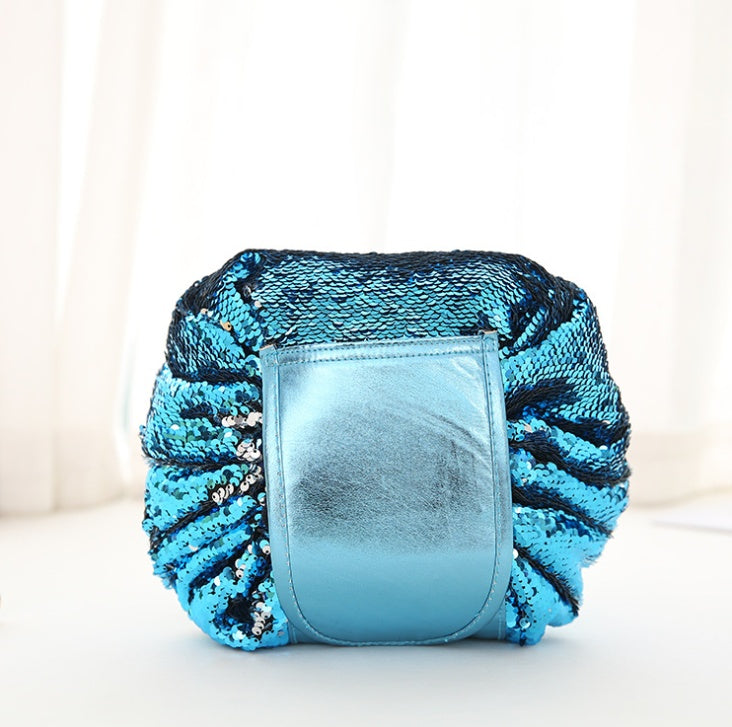 Mermaid Sequins design Cosmetic Bag Drawstring Makeup Case Women Travel Make Up Organizer Storage Pouch Toiletry Wash Kit EX-STOCK Canada 