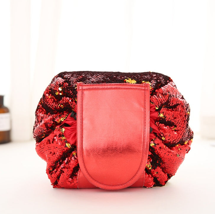 Mermaid Sequins design Cosmetic Bag Drawstring Makeup Case Women Travel Make Up Organizer Storage Pouch Toiletry Wash Kit EX-STOCK Canada 