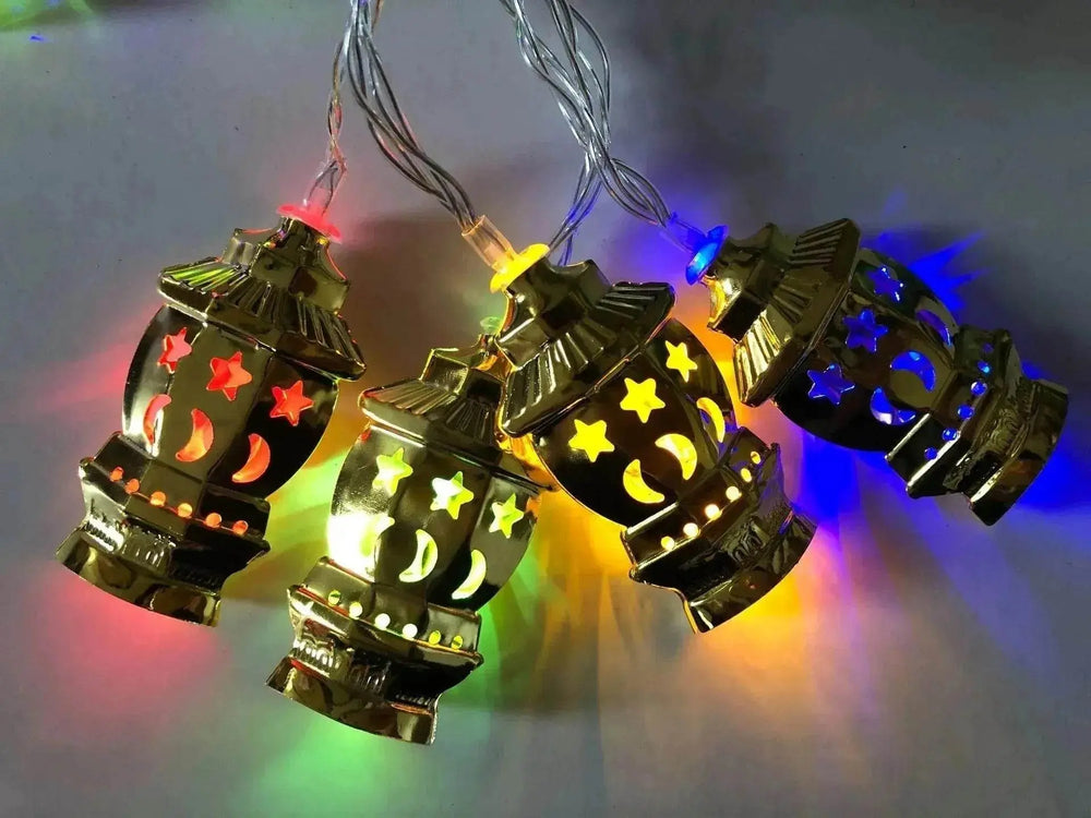 Middle East Arab Arab Ramadan Wrought Iron LED Palace Lantern String Light - EX-STOCK Canada