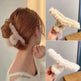 Milk Coffee Plush Headdress High Ponytail Cloth Hair Accessories - EX-STOCK Canada