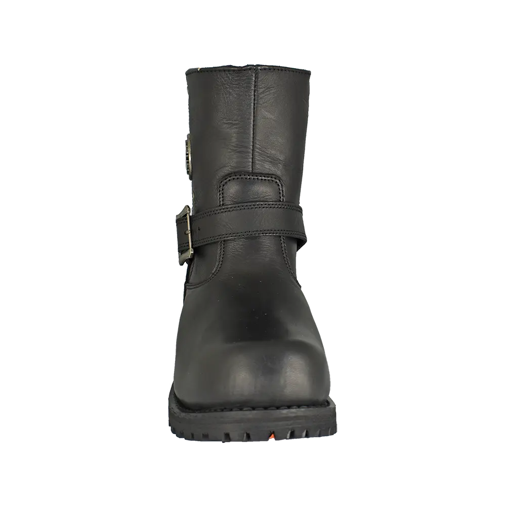 حذاء دراجات نارية رجالي ميلووكي ليذر بطول 6 بوصات بسحّاب جانبي عريضEX-STOCK Canada 