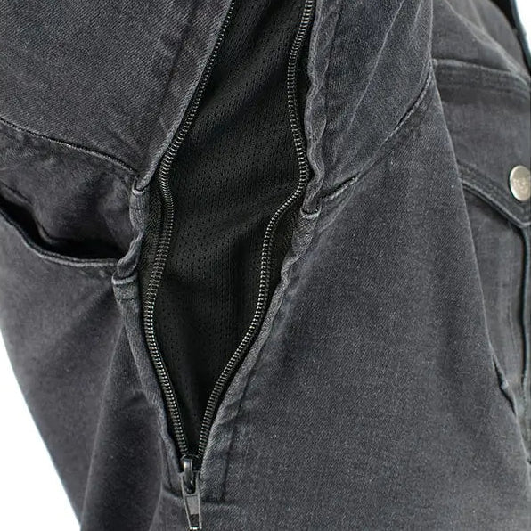 Milwaukee Leather Men's Faded Denim Armored Shirt Jacket 