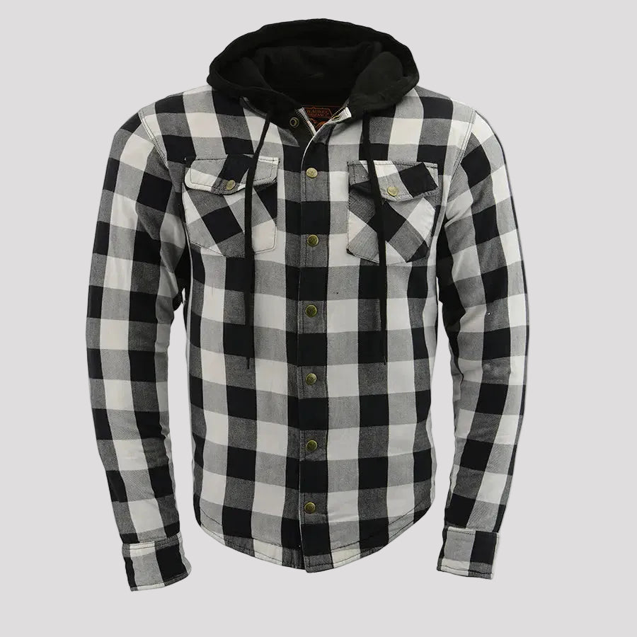 Chaqueta camisa acolchada de franela a cuadros para hombre de Milwaukee Leather 