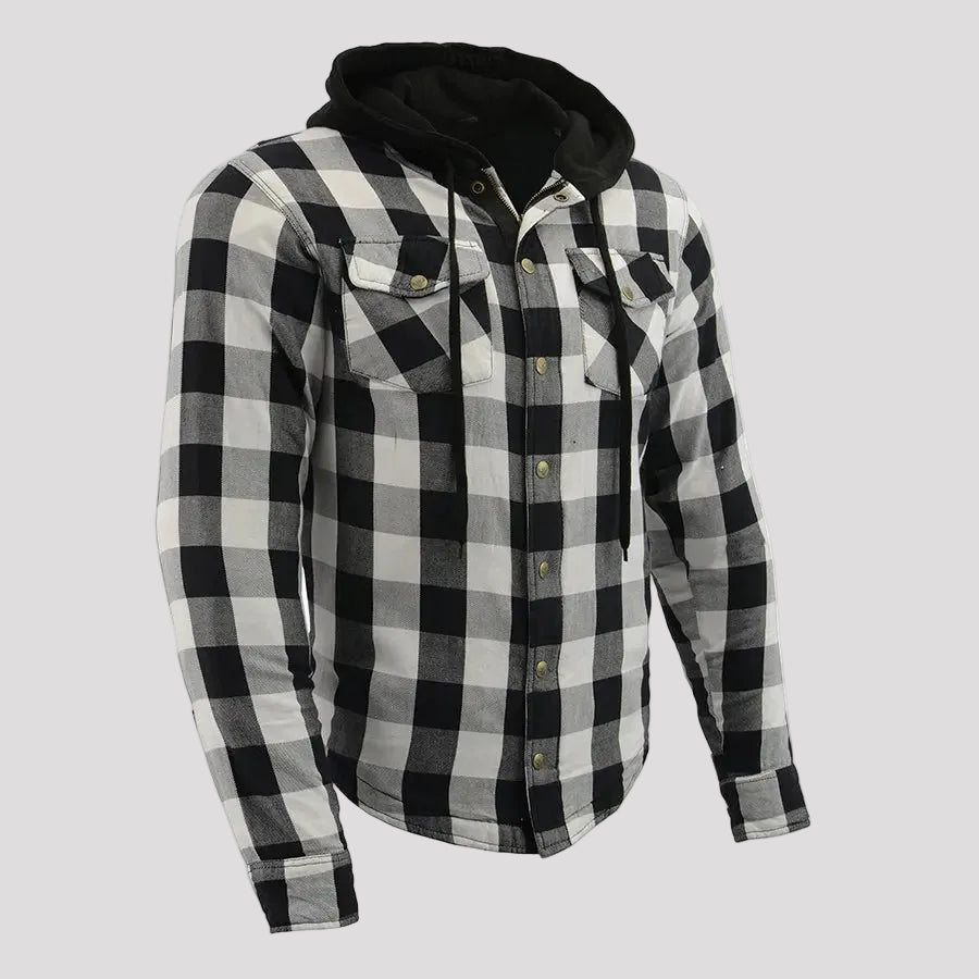 Milwaukee Leather Men's Plaid Flannel Armored Shirt Jacket 