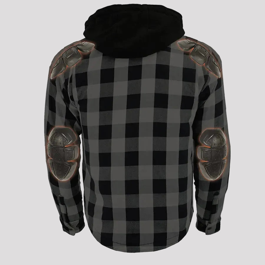 Milwaukee Leather Men's Plaid Flannel Armored Shirt Jacket 