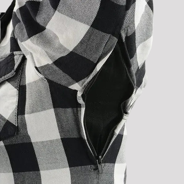 Milwaukee Leather Men's Plaid Flannel Armored Shirt Jacket 