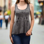 Mineral Wash Tank with Symmetrical Steer Head Design and Rhinestone Embellishments EX-STOCK Canada 