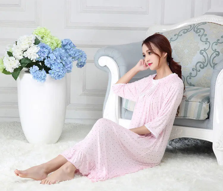 Modal Long Small Floral Pajamas For Women - EX-STOCK Canada