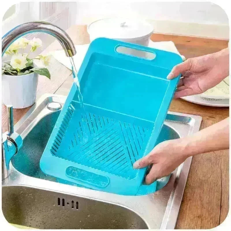 Multifunction Chopping Blocks Sinks Drain Basket Cutting Board Vegetable & Meat Kitchen Accessories - EX-STOCK CANADA