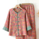 New Chinese Style Double Pure Cotton Gauze Pajamas For Women Spring Autumn Set - EX-STOCK Canada