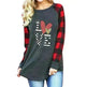 New Color Matching Women's Long-sleeved Valentine's Day Print Series Women's Top - EX-STOCK CANADA