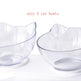 New Inclined Food Cat Ear Oblique Mouth Transparent Single Pet Bowl EX-STOCK Canada 