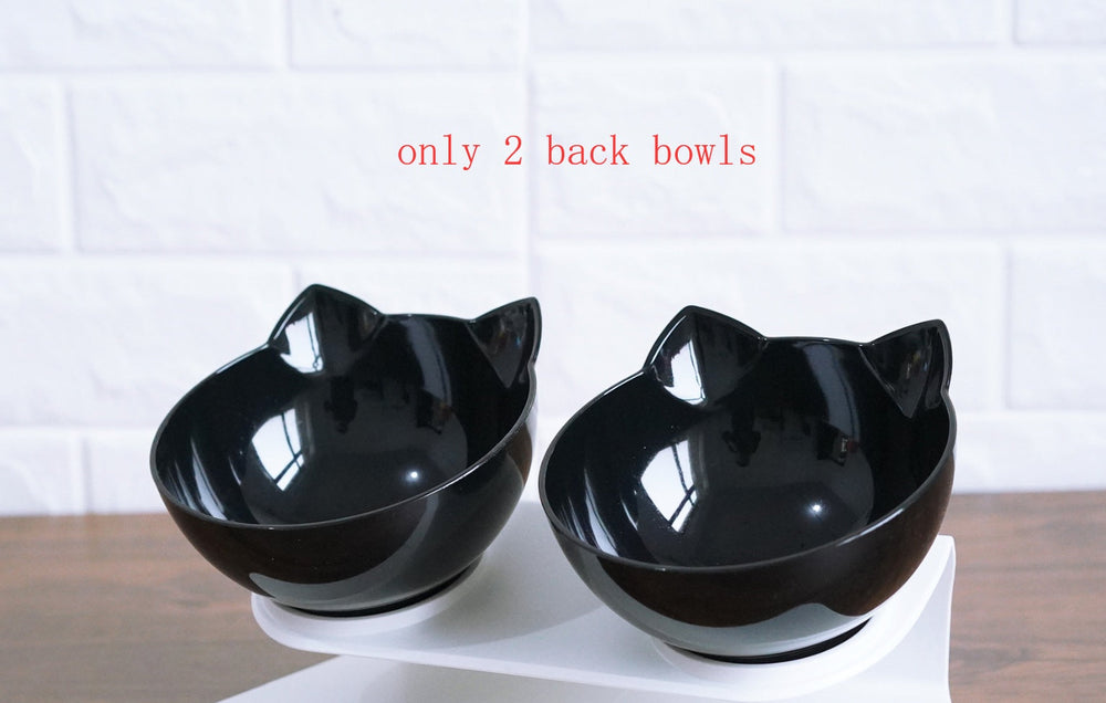 New Inclined Food Cat Ear Oblique Mouth Transparent Single Pet Bowl EX-STOCK Canada 