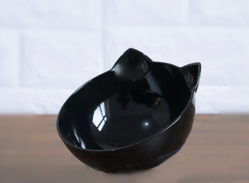 New Inclined Food Cat Ear Oblique Mouth Transparent Single Pet Bowl EX-STOCK Canada 