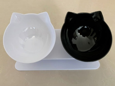 New Inclined Food Cat Ear Oblique Mouth Transparent Single Pet Bowl EX-STOCK Canada 