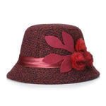 New women's woolen French plain weave flowers basin hat - EX-STOCK Canada