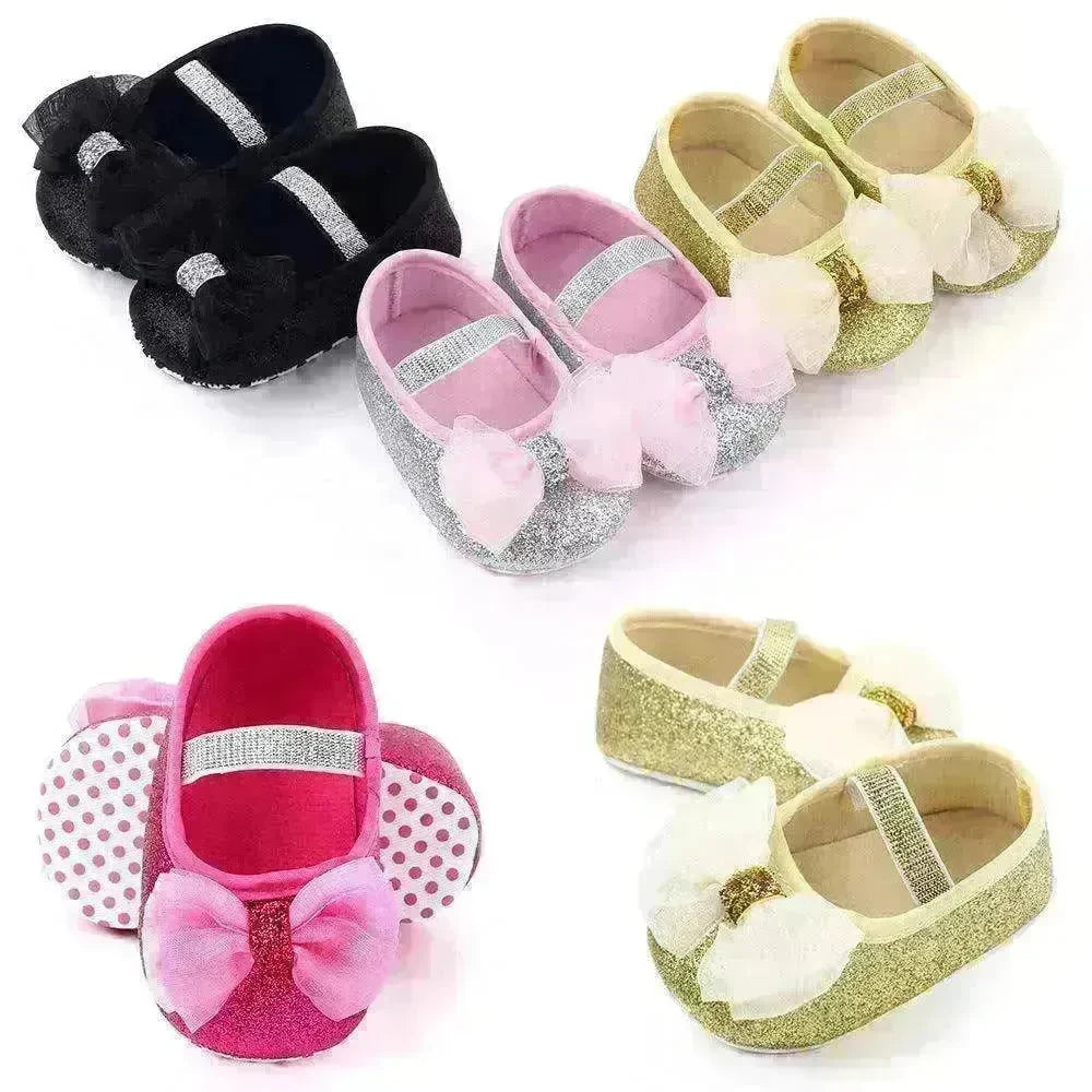 Newborn Princess Shoes Soft Sole Bow Baby Shoes - EX-STOCK CANADA