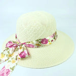 Summer Women's Wide Brorim Bowknot All-Match Woven Sun Sol
