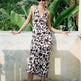 French Vest Printed Midi Floral Summer New Elegant Backless V-neck Halter Dress - EX-STOCK CANADA