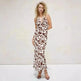 French Vest Printed Midi Floral Summer New Elegant Backless V-neck Halter Dress - EX-STOCK CANADA