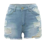High Elastic Ripped Jeans Denim Shorts For Women - EX-STOCK CANADA