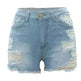 High Elastic Ripped Jeans Denim Shorts For Women - EX-STOCK CANADA