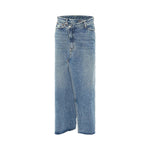 Washed Denim Front Split High-grade Jeans Skirt - EX-STOCK CANADA