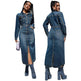 Ladies New Fashion Personality Denim Long Dress - EX-STOCK CANADA