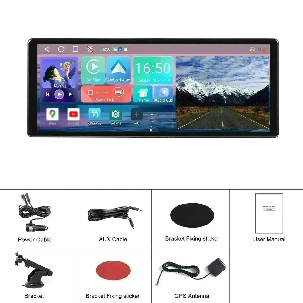 Smart Full Touch HD Android 130 PND WiFi Version2 Auto Play HD Screen Display Steering Wheel Control, Reversing Assistance Car Camera , Supports Wireless Bluetooth Connection and FM Transmitter - EX-STOCK CANADA