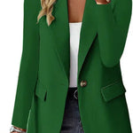 Fashion Casual Women Blazer Long-sleeved Solid Color Casual Cardigan Small Suit Jacket For Women Elegant Office Lady Outerwear - EX-STOCK CANADA
