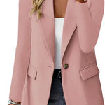 Fashion Casual Women Blazer Long-sleeved Solid Color Casual Cardigan Small Suit Jacket For Women Elegant Office Lady Outerwear - EX-STOCK CANADA