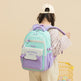 New Student Schoolbag Colorful Contrast Color Schoolbag EX-STOCK