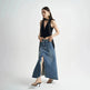 Washed Denim Front Split High-grade Jeans Skirt - EX-STOCK CANADA