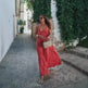 Elegant Women’s Summer Maxi Dress Casual Spaghetti Straps Solid V-Neck Cami Backless Dresses - EX-STOCK CANADA
