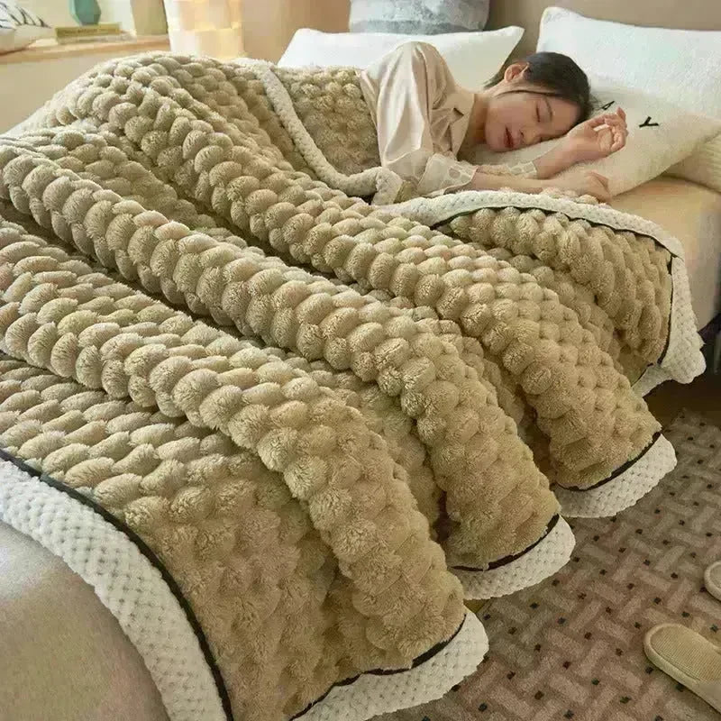 Coral Flannel Winter Thicken Thermal Cover Blanket - EX-STOCK CANADA