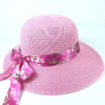 Summer Women's Wide Brorim Bowknot All-Match Woven Sun Sol