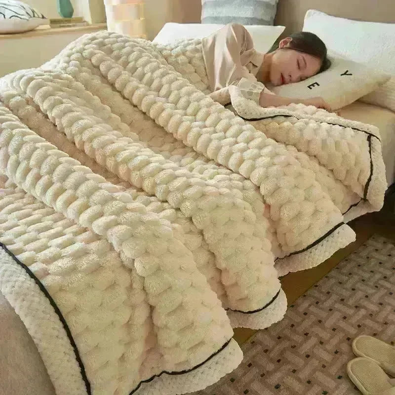 Coral Flannel Winter Thicken Thermal Cover Blanket - EX-STOCK CANADA