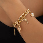 Creative Boho Conch Dolphin Starfish Pendant Choker Necklace Bracelets Women Trendy Vintage Tassel Chain Grunge Jewelry Fashion Jewelry set - EX-STOCK CANADA