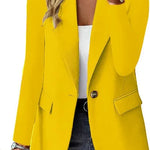 Fashion Casual Women Blazer Long-sleeved Solid Color Casual Cardigan Small Suit Jacket For Women Elegant Office Lady Outerwear - EX-STOCK CANADA