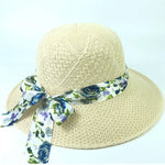 Summer Women's Wide Brorim Bowknot All-Match Woven Sun Sol