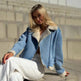Fleece-lined Denim Coat Short Jacket Design Fashion Women - EX-STOCK CANADA