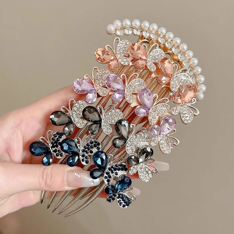 Butterfly  Rhinestone Barrette Clip - EX-STOCK CANADA