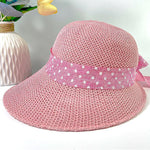 Summer Women's Wide Brorim Bowknot All-Match Woven Sun Sol