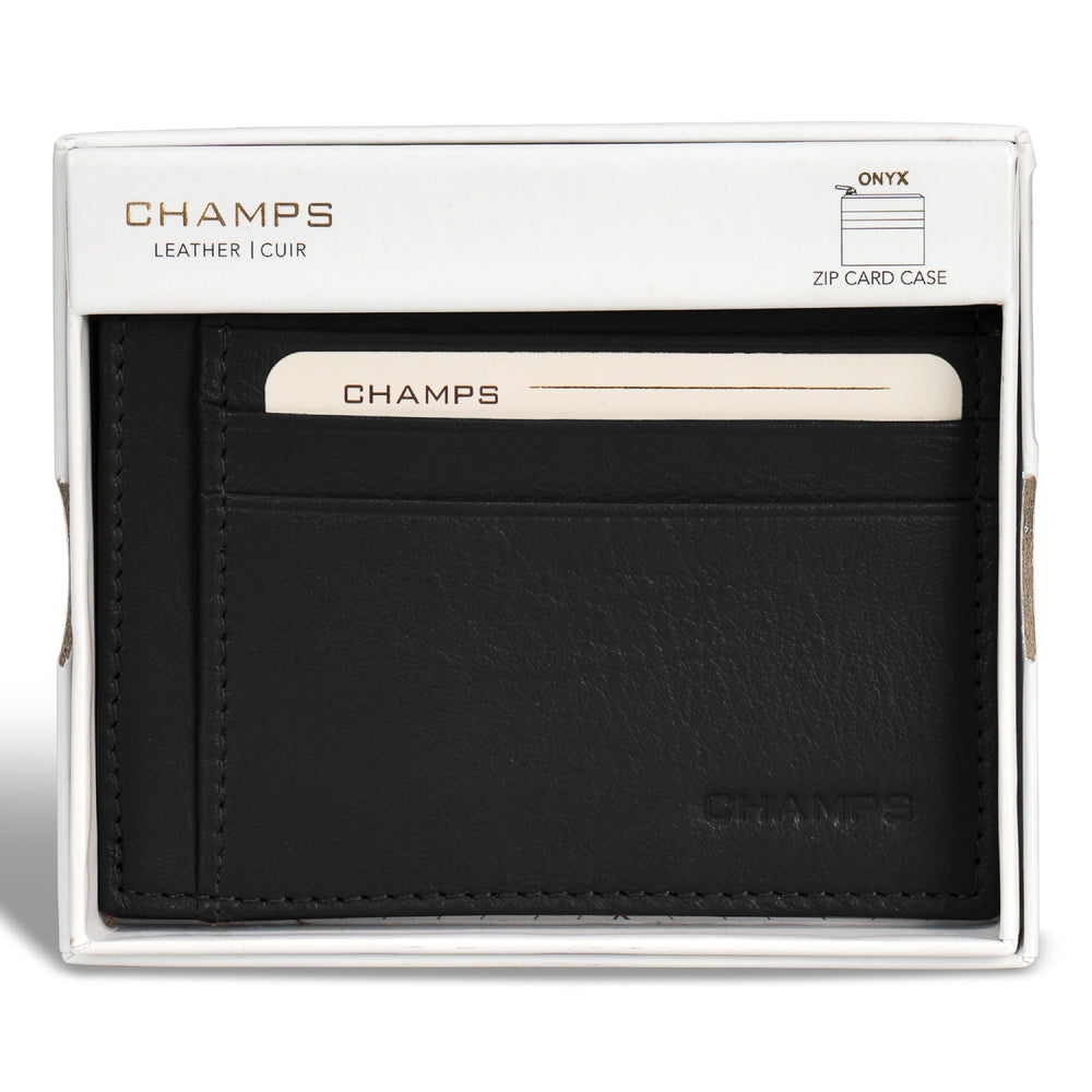 Onyx / Leather Zip Card Case EX-STOCK Canada 