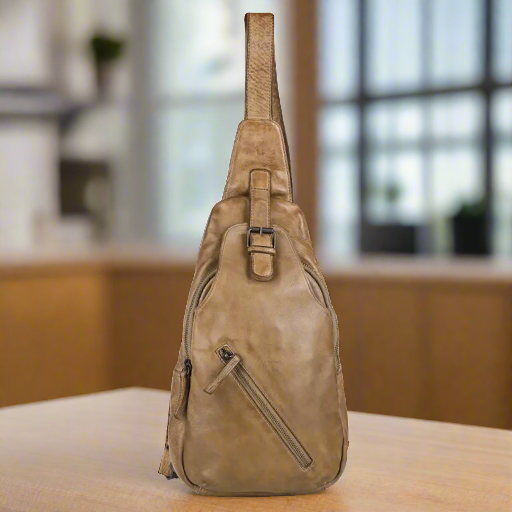 Off The Shoulder Leather Chest Backpack 