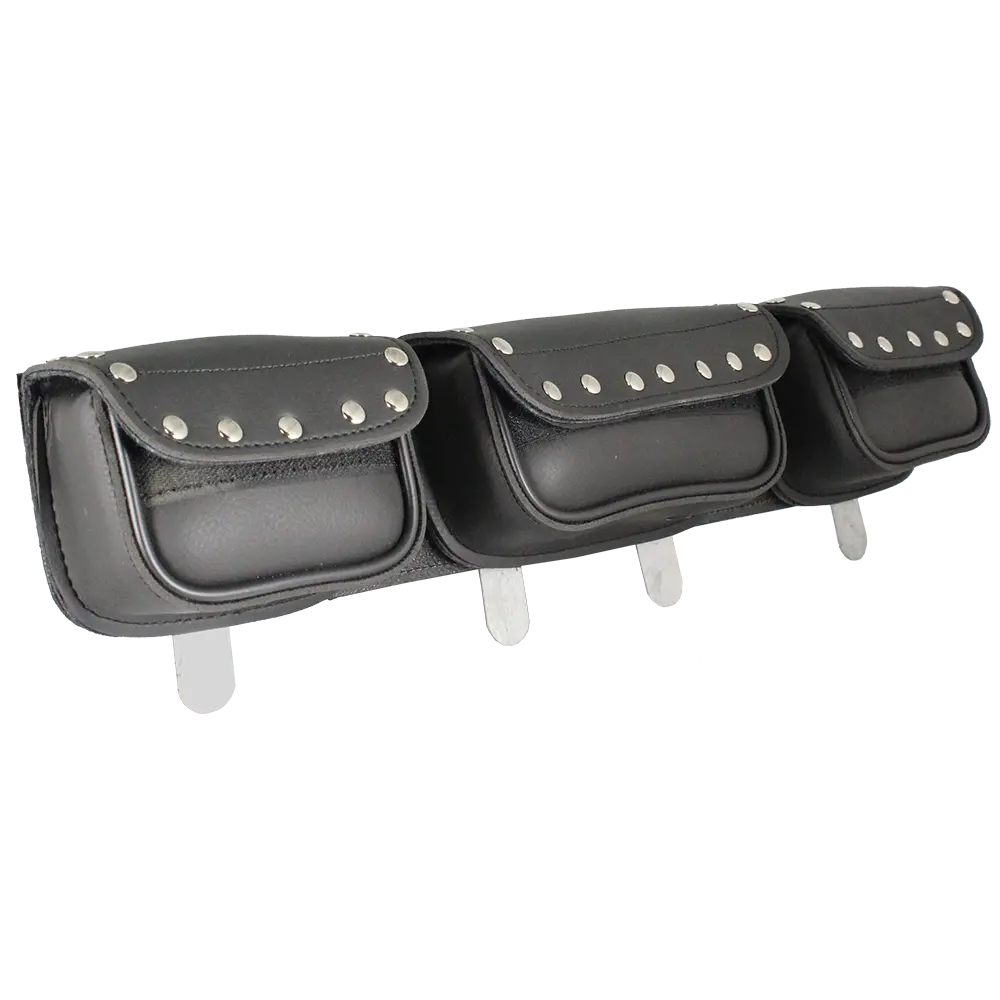 حقيبة زجاج أمامي من البي في سي مستقيمة مزينة بمسامير كروم من Open RoadEX-STOCK Canada 