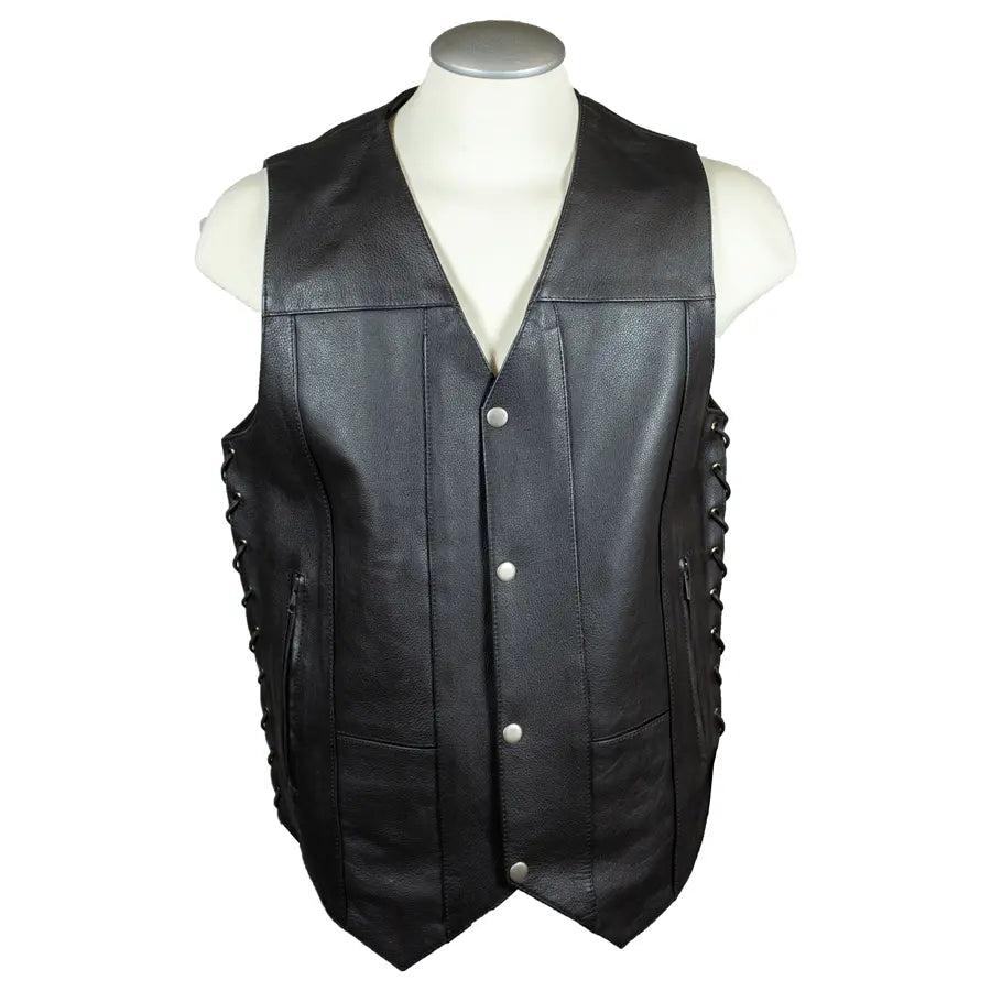 Gilet en cuir à 10 poches pour homme Open RoadEX-STOCK Canada 