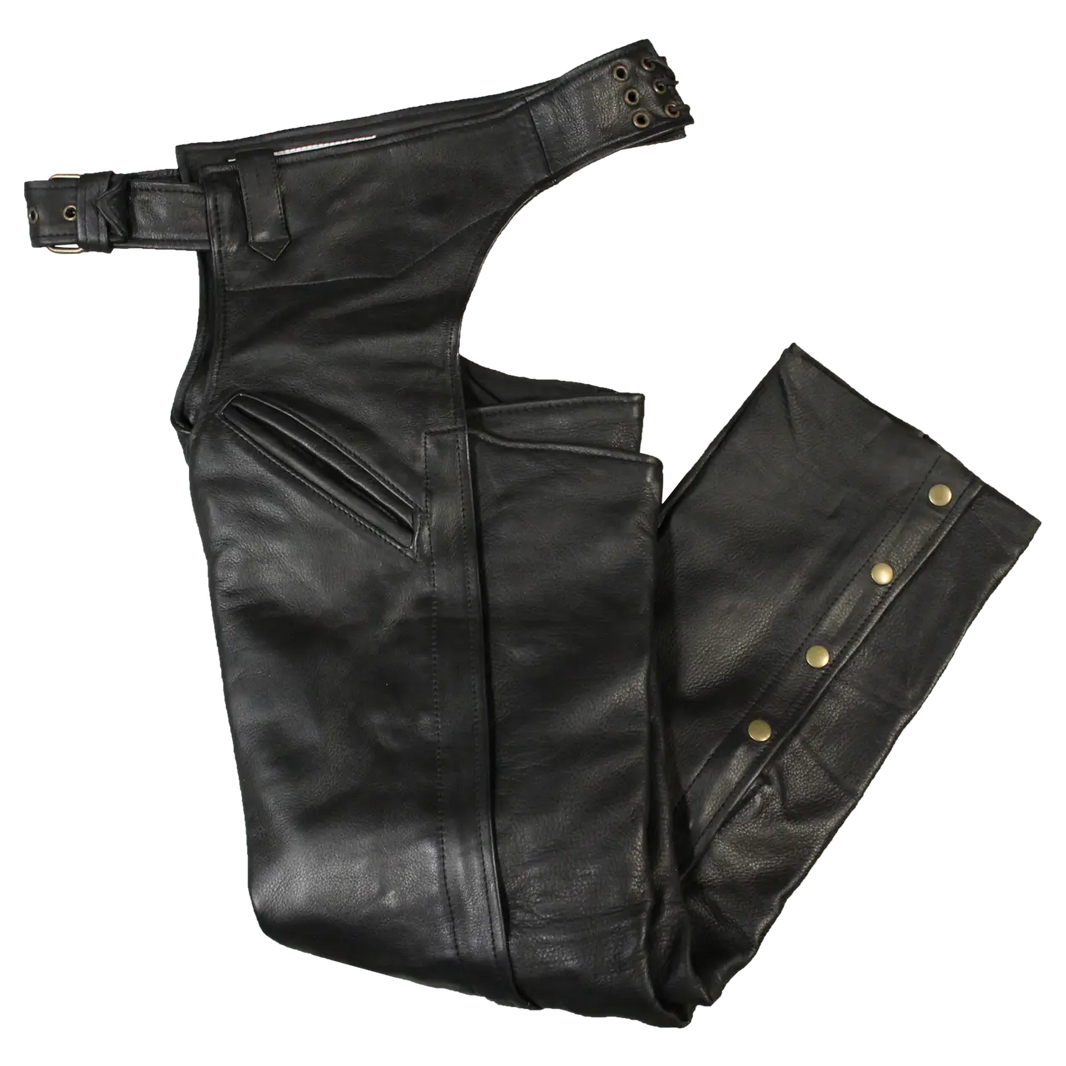 Open Road Men's 2 Pocket Premium Leather Chaps EX-STOCK Canada 